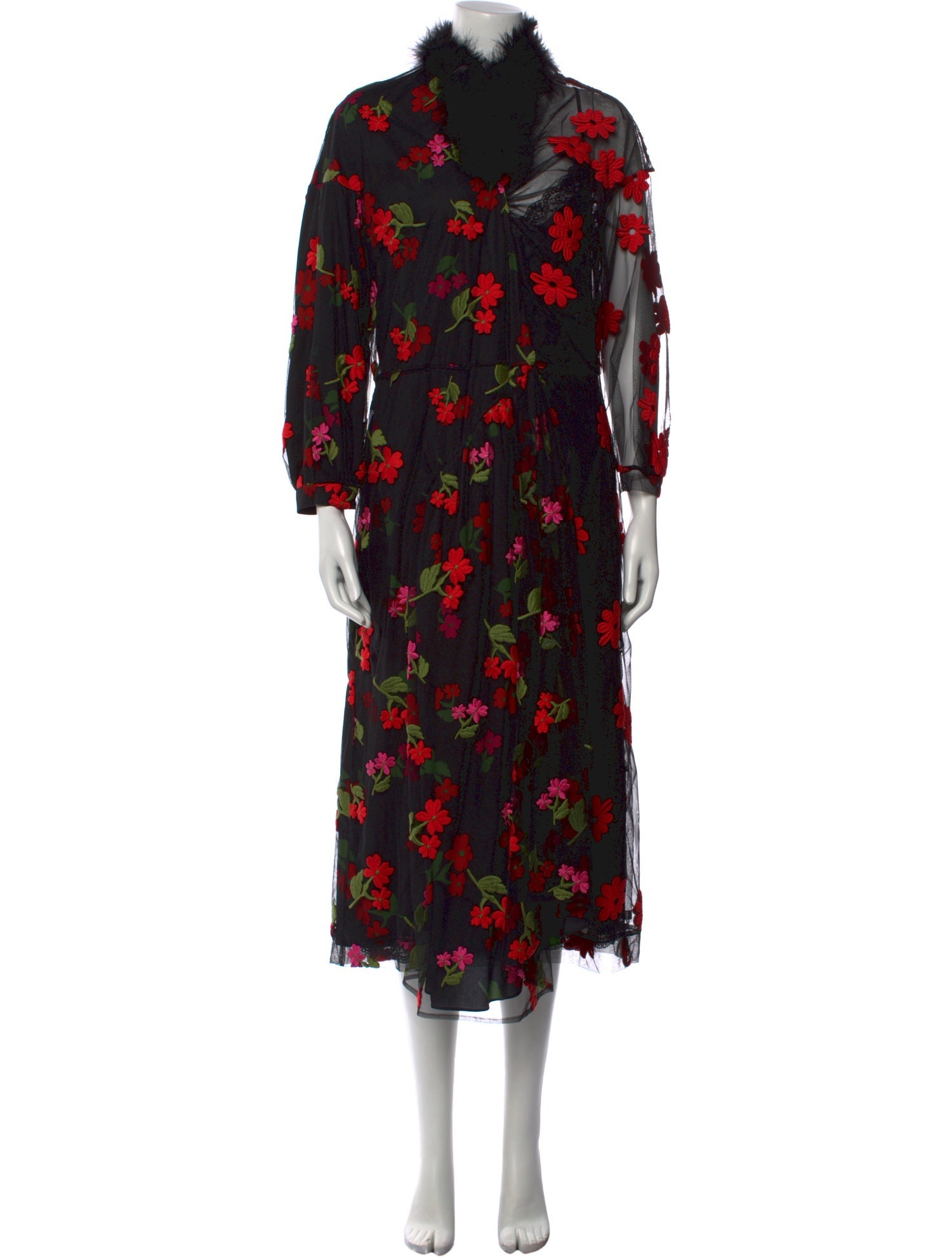 Simone Rocha Floral Print Midi Length Dress