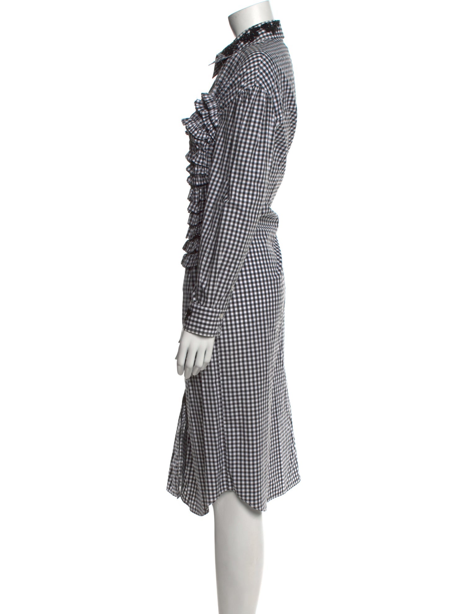 Simone Rocha Plaid Print Midi Length Dress