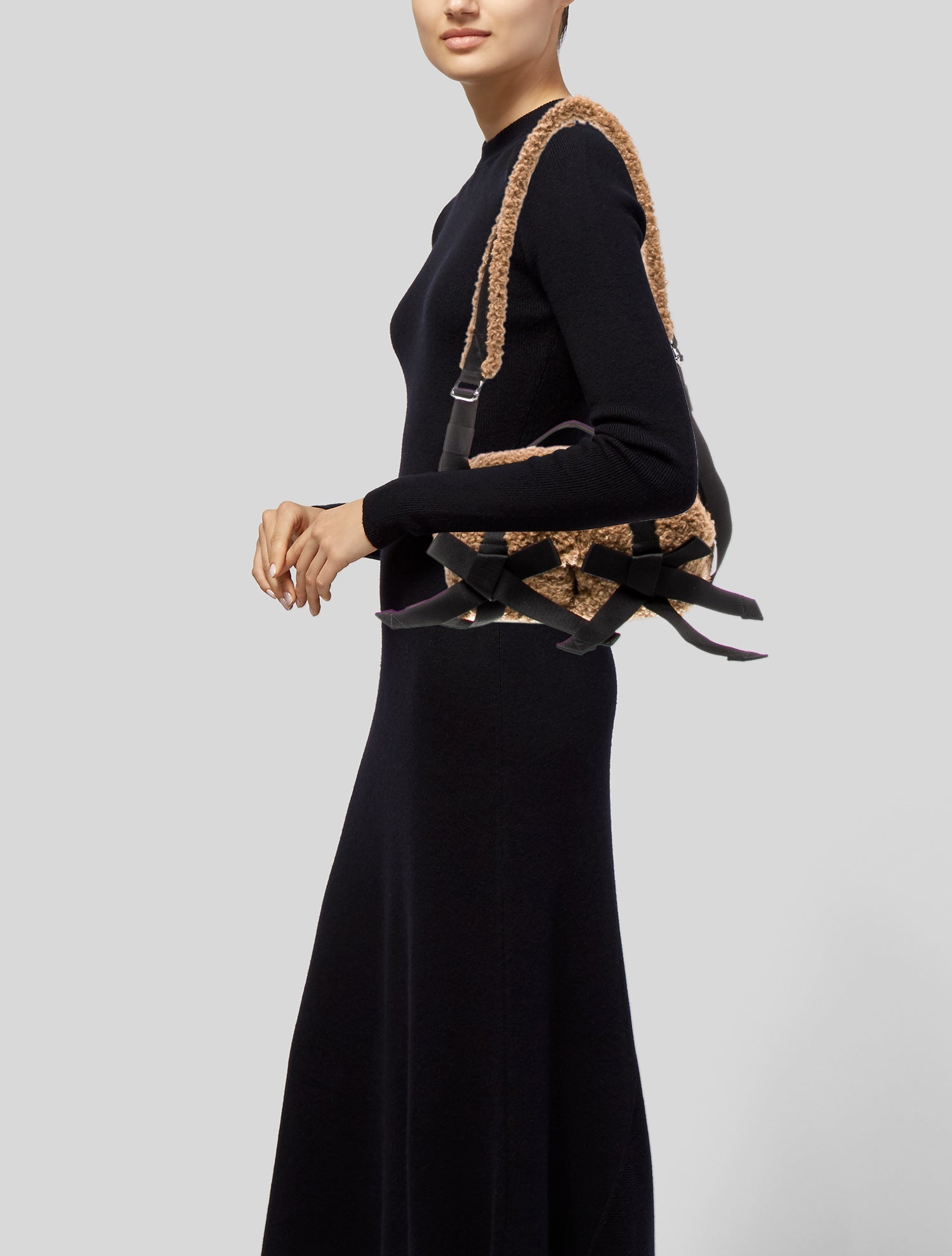 Simone Rocha Shearling Shoulder Bag