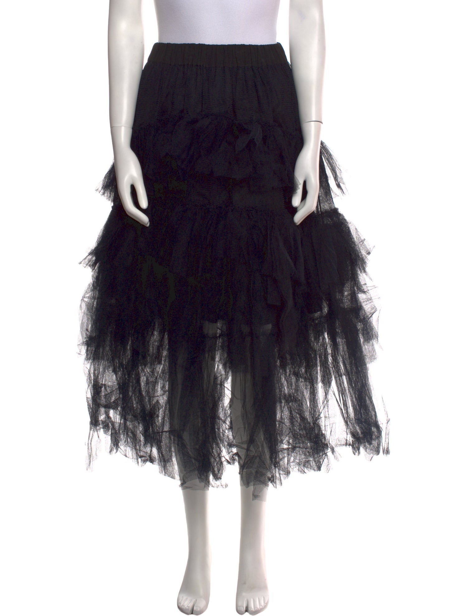 Simone Rocha Mesh Accents Midi Length Skirt