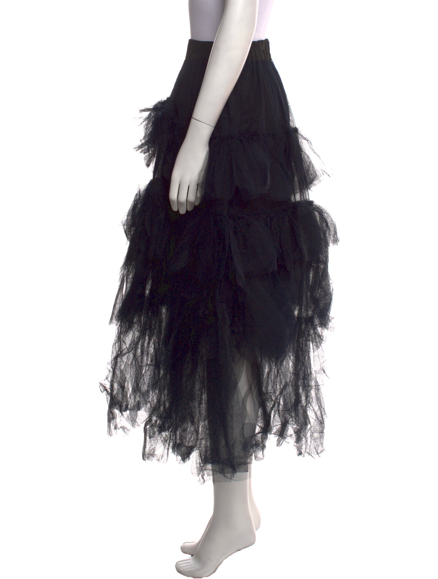 Simone Rocha Mesh Accents Midi Length Skirt