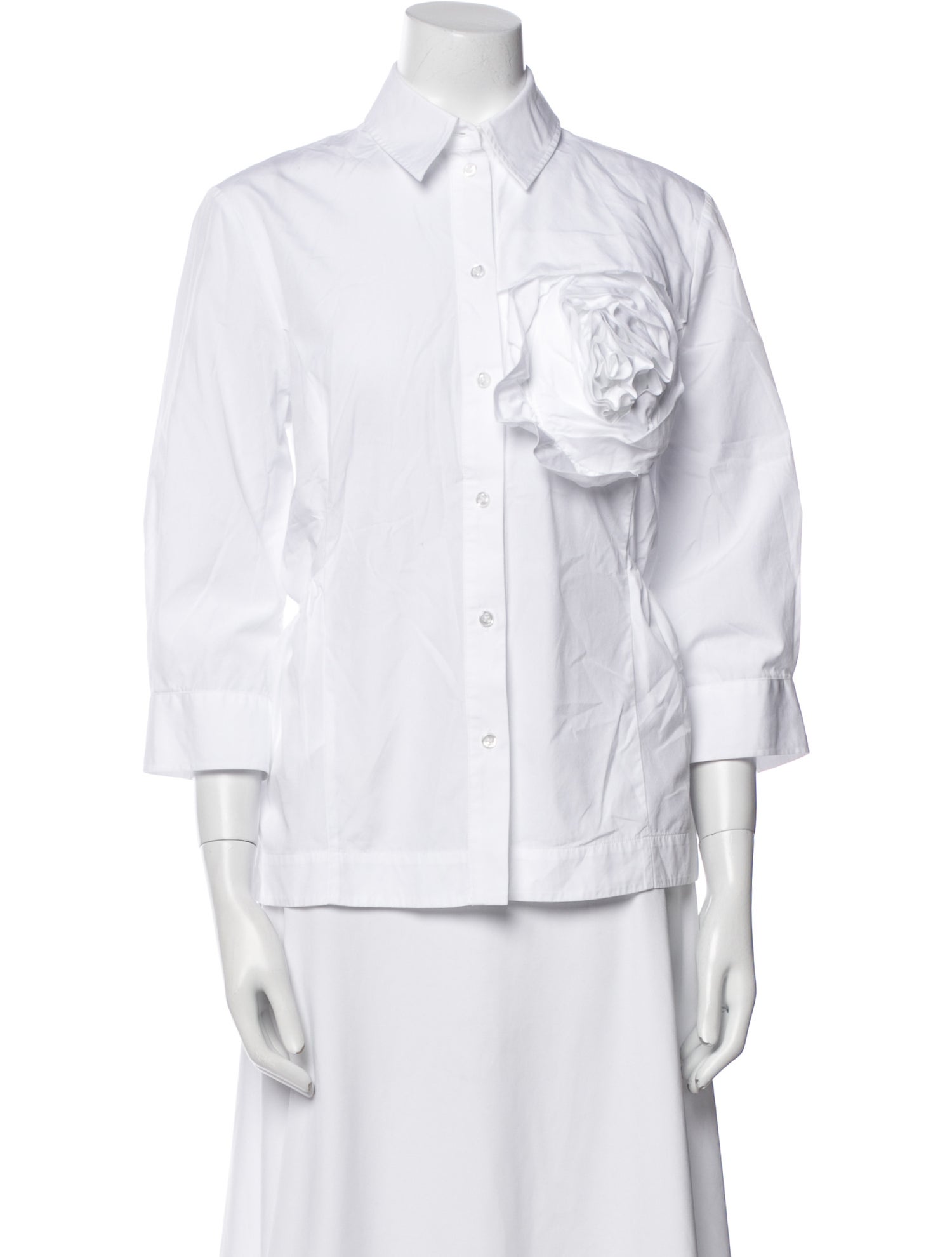 Simone Rocha Three-Quarter Sleeve Button-Up Top