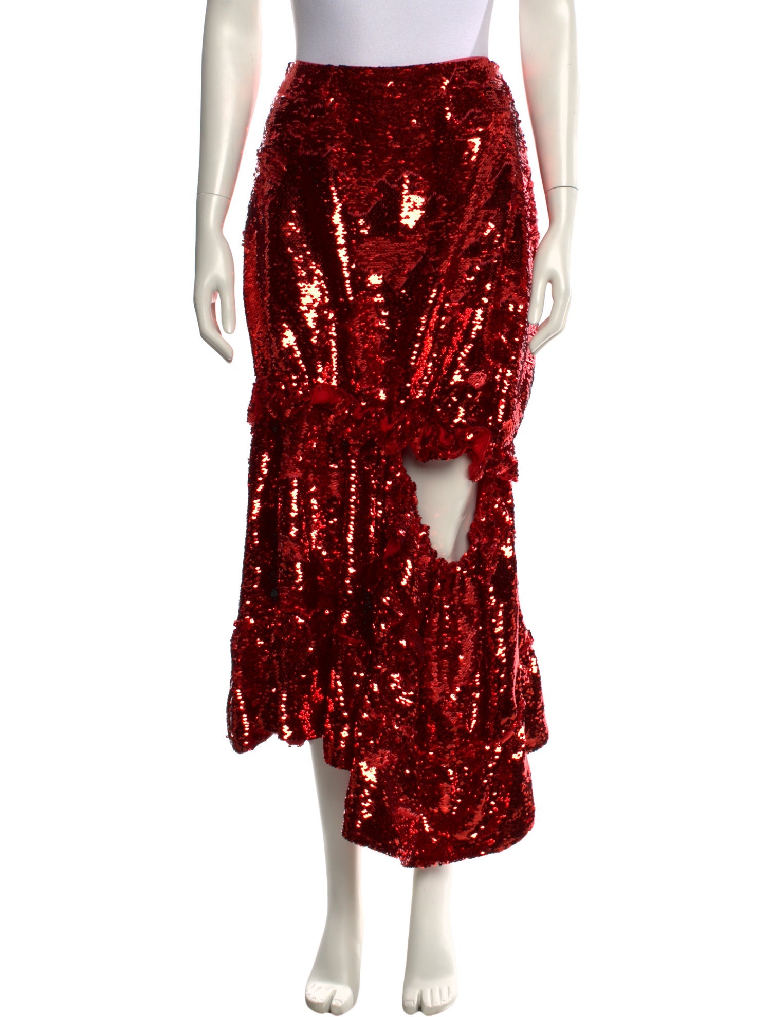 Simone Rocha Cutout Accent Midi Length Skirt