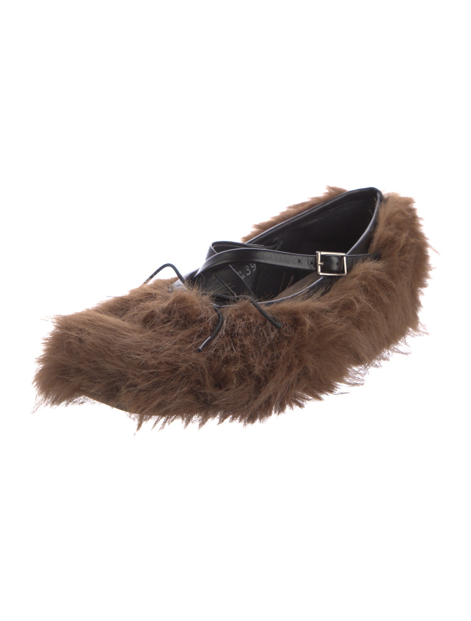 Simone Rocha Faux Fur Bow Accents Flats