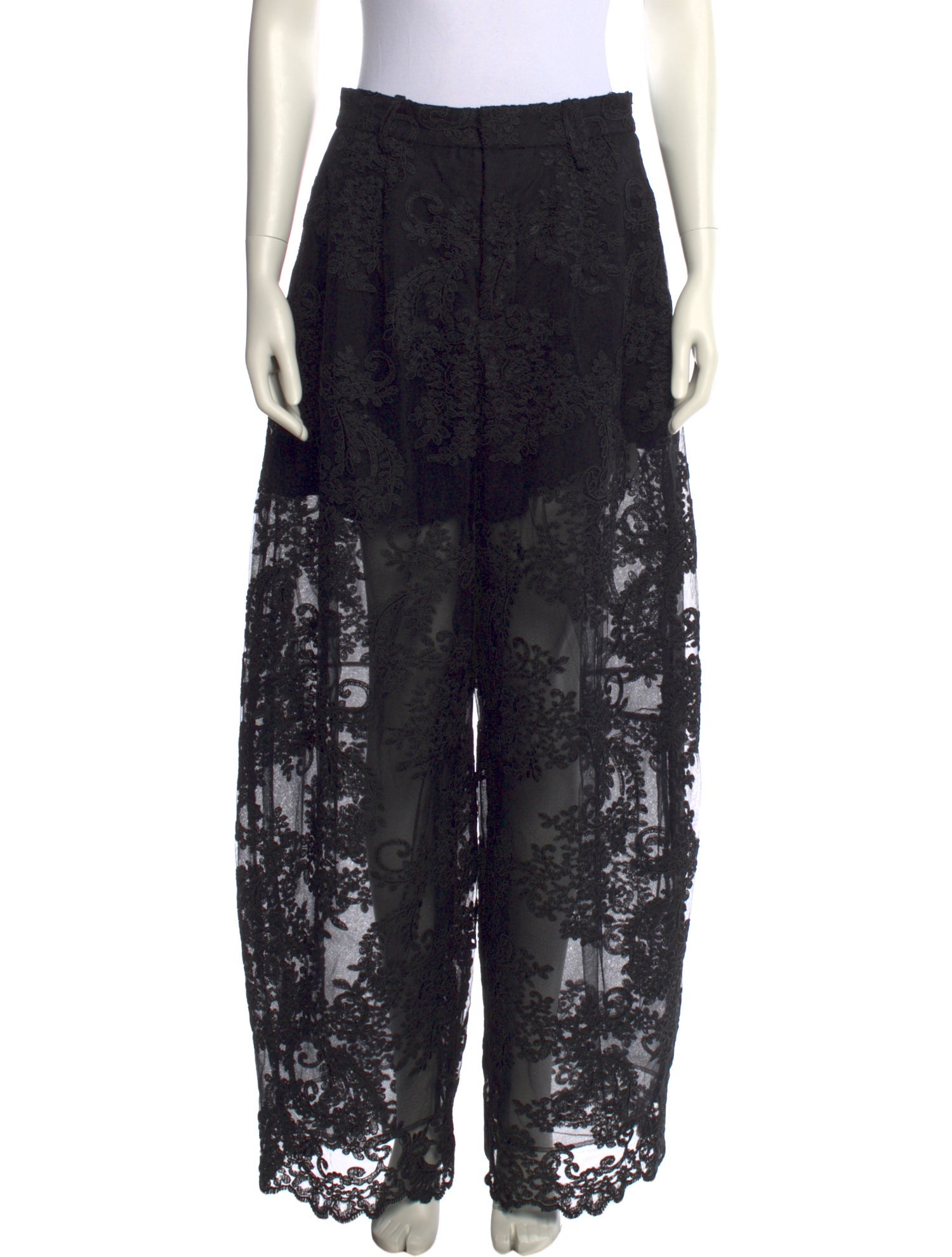 Simone Rocha Lace Pattern Wide Leg Pants