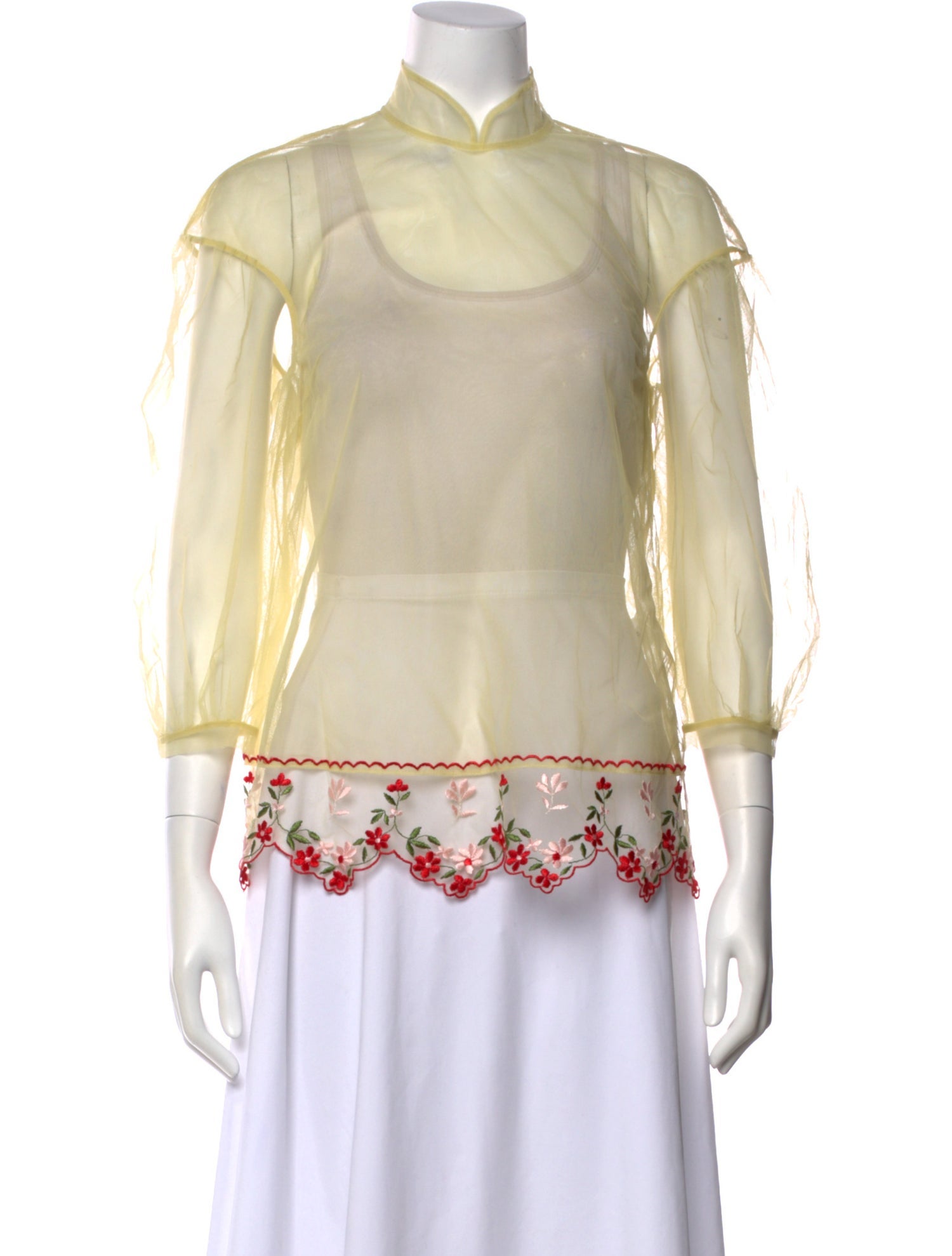 Simone Rocha Mesh Mock Neck Blouse