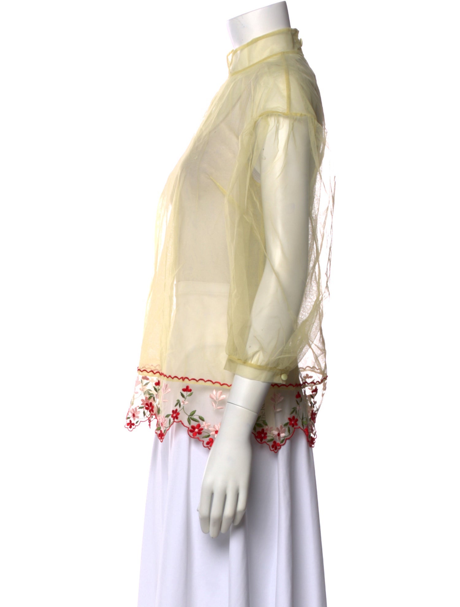 Simone Rocha Mesh Mock Neck Blouse