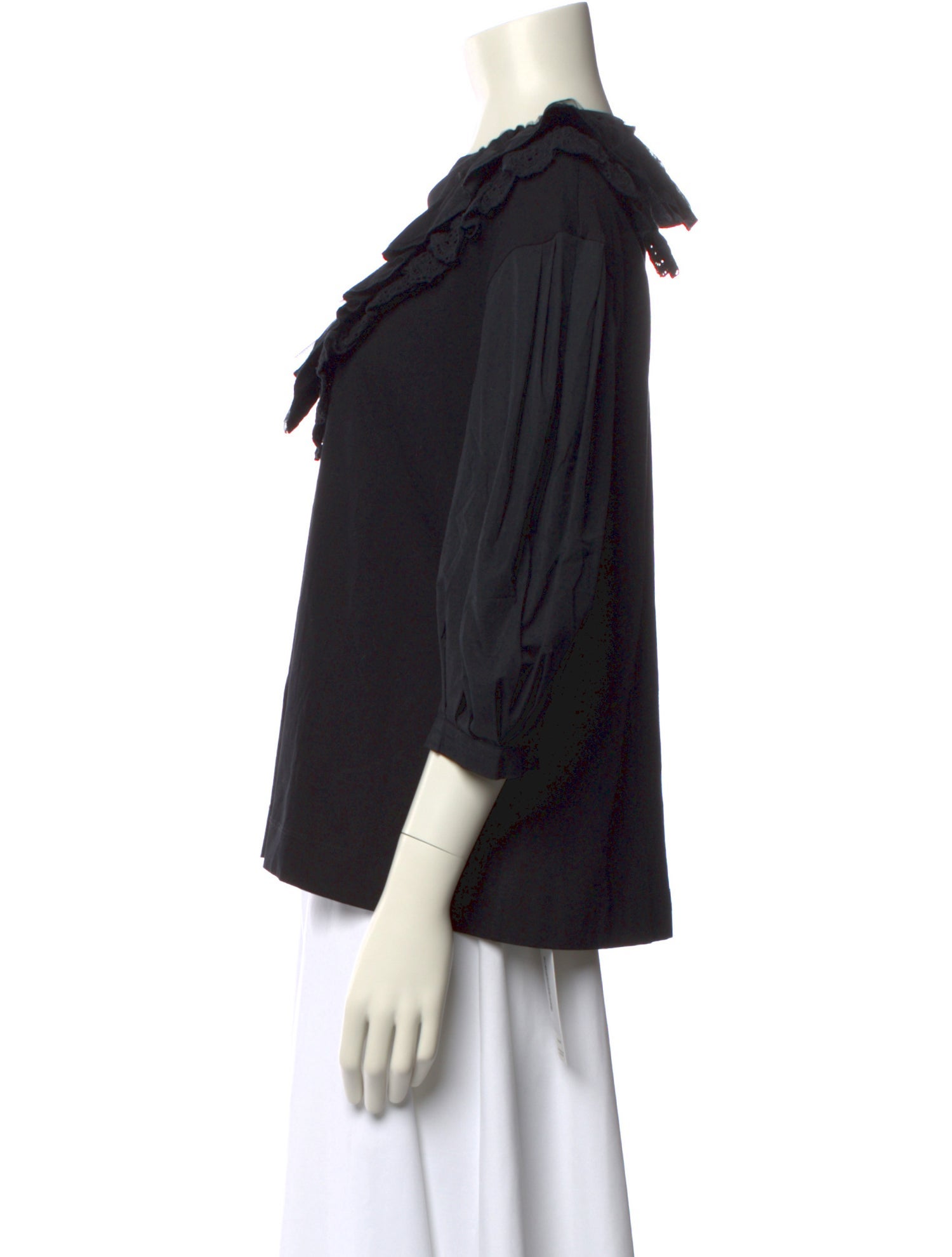 Simone Rocha Bateau Neckline Three-Quarter Sleeve Blouse