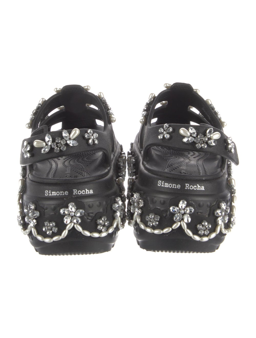 Simone Rocha Rubber Slides Black Patterned Platfo… - image 4