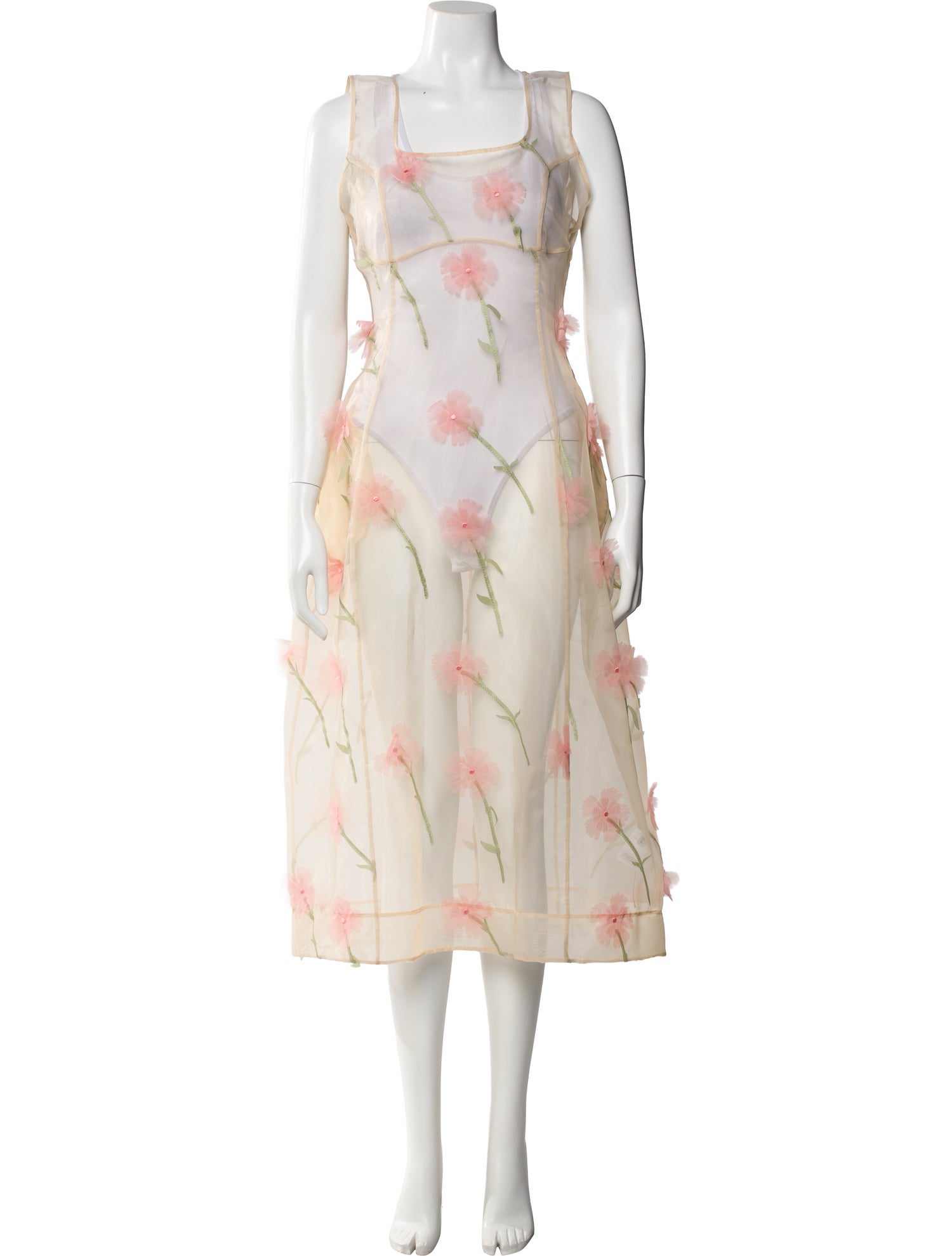 Simone Rocha Floral Print Long Dress
