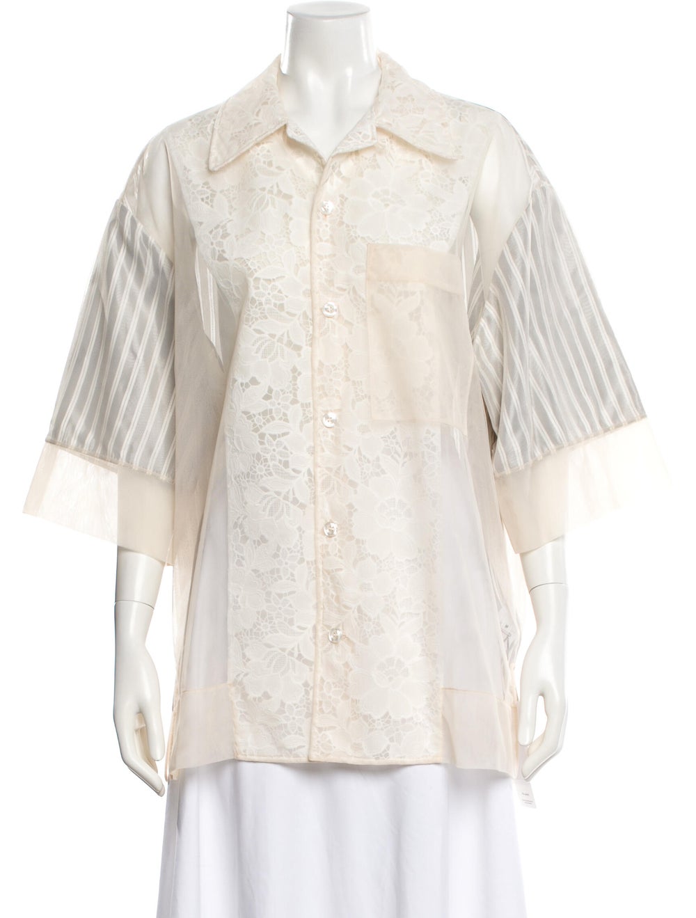 Simone Rocha Lace Pattern Three-Quarter Sleeve Bu… - image 1