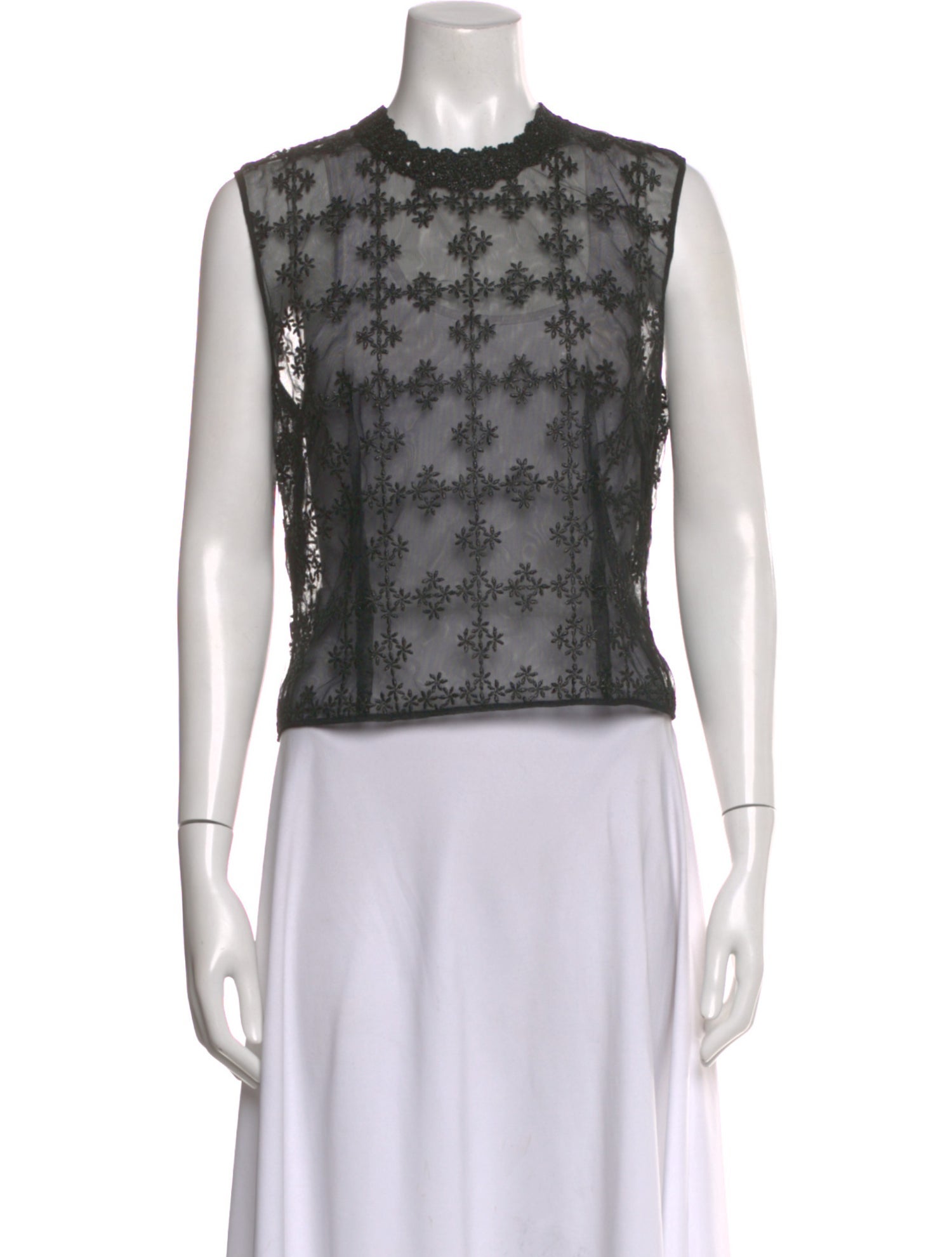 Simone Rocha Lace Pattern Sleeveless Top