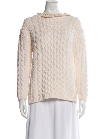 Pre-owned Simone Rocha Wool Bateau Neckline Sweater In Neutral