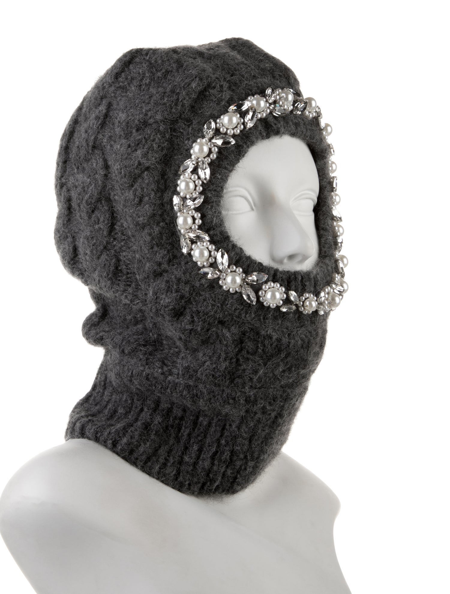 Simone Rocha Alpaca Crystal-Embellished Balaclava