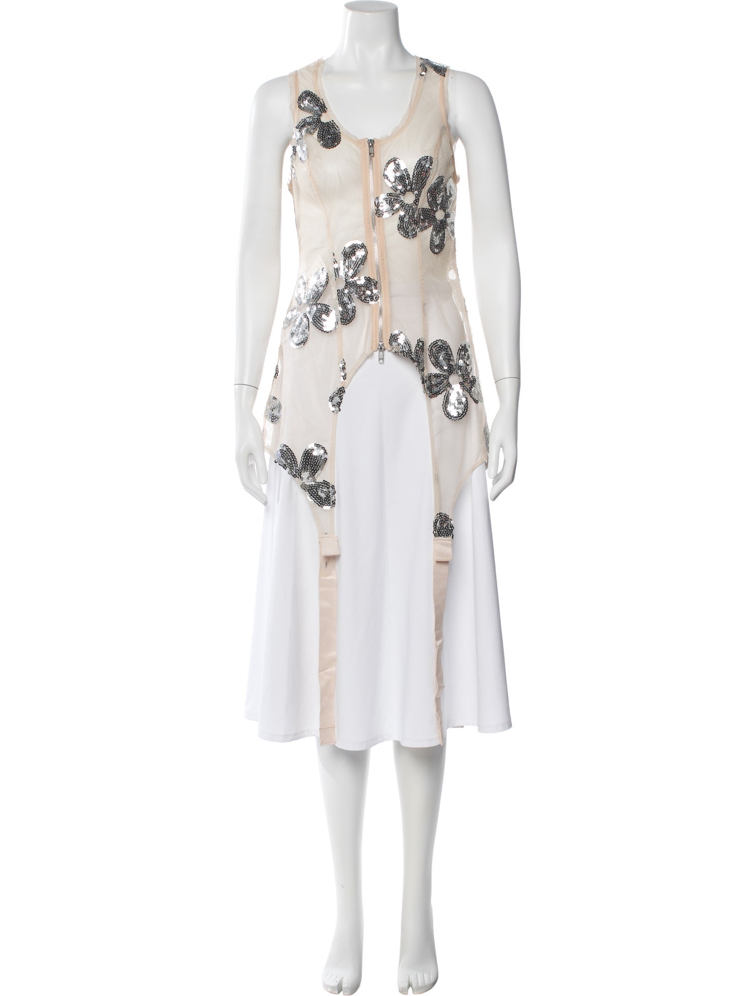 Simone Rocha Floral Print Crew Neck Top - Neutrals Tops, Clothing ...