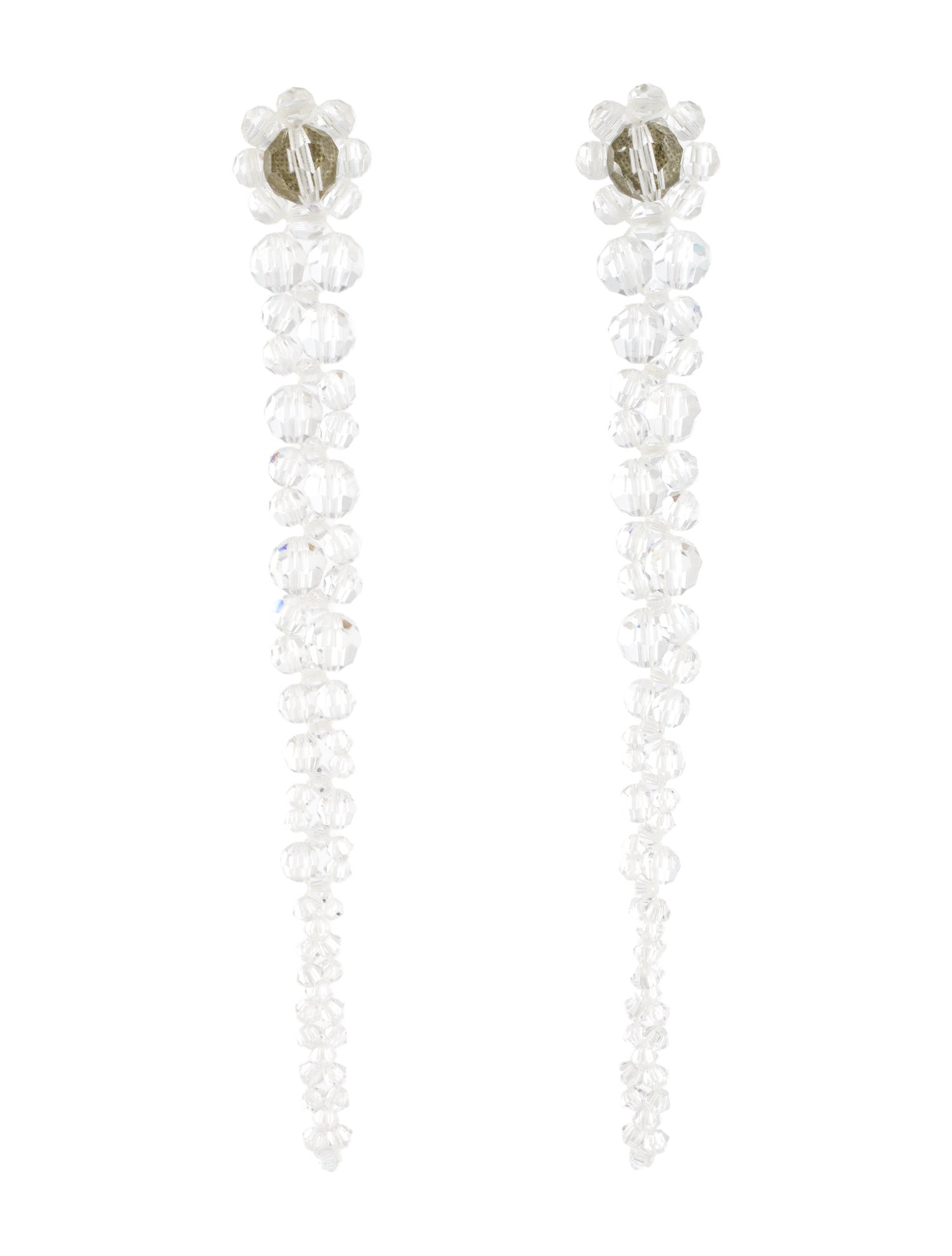 Simone Rocha Glass Bead Drip Drop Earrings