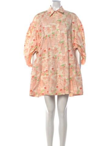 Pre-owned Simone Rocha Floral Print Mini Dress In Pink