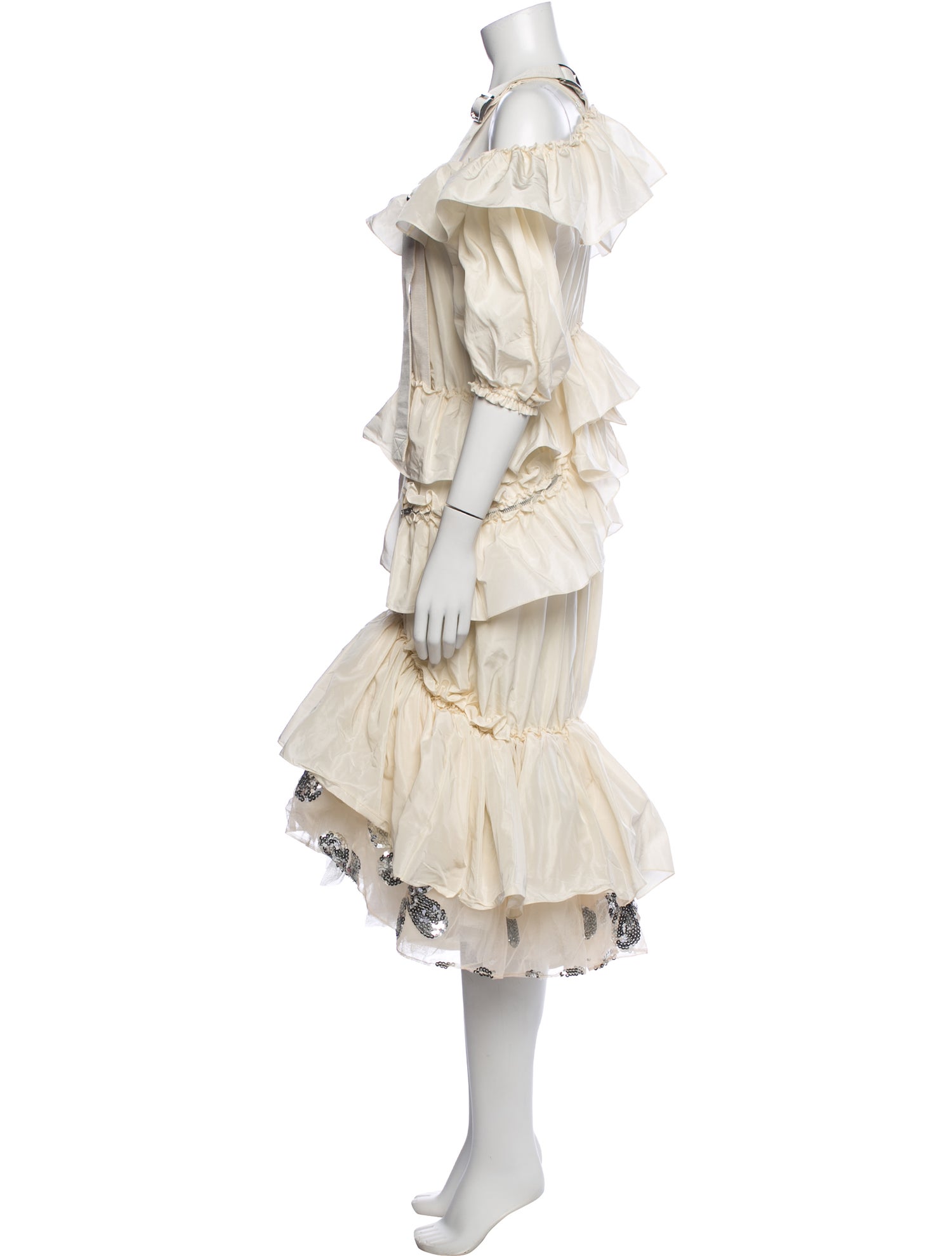 Simone Rocha Off-The-Shoulder Midi Length Dress