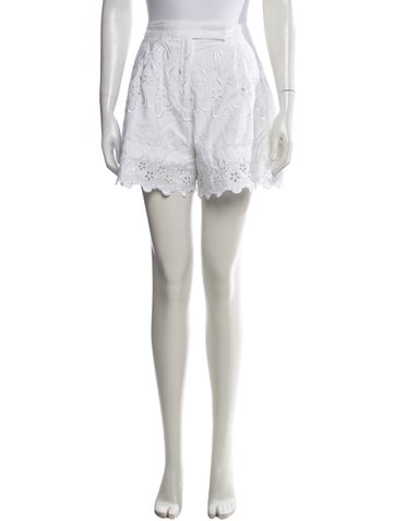 Pre-owned Simone Rocha Lace Pattern Mini Shorts In White