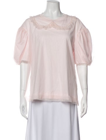 Pre-owned Simone Rocha Crew Neck Short Sleeve Top In Pink