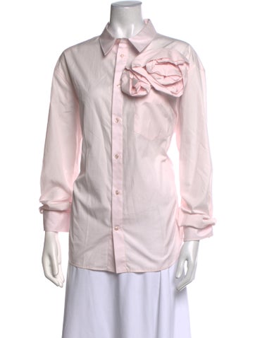 Pre-owned Simone Rocha Long Sleeve Button-up Top In Pink
