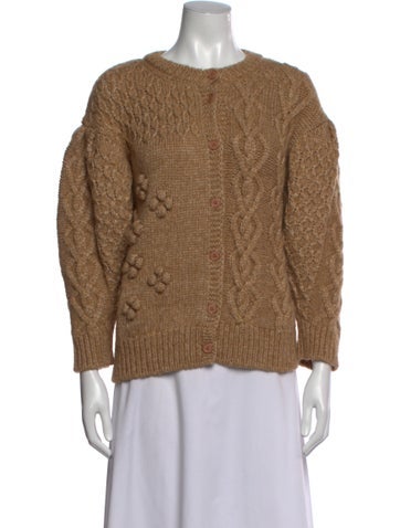 Pre-owned Simone Rocha Patterned Open Front Sweater In Brown