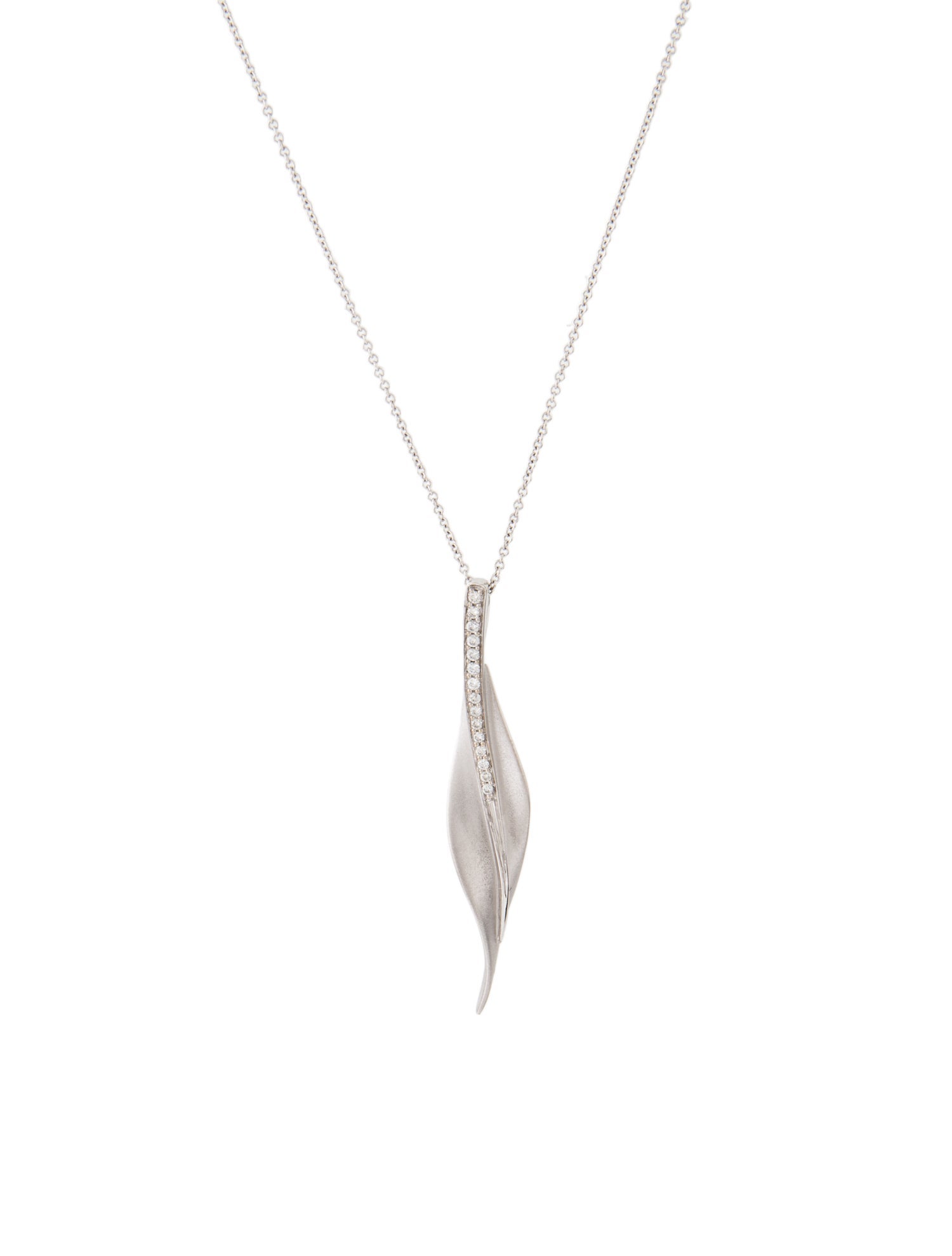 Simog Simon G. 18K Diamond Fallen Leaves Pendant Necklace - Palladium-Plated ...
