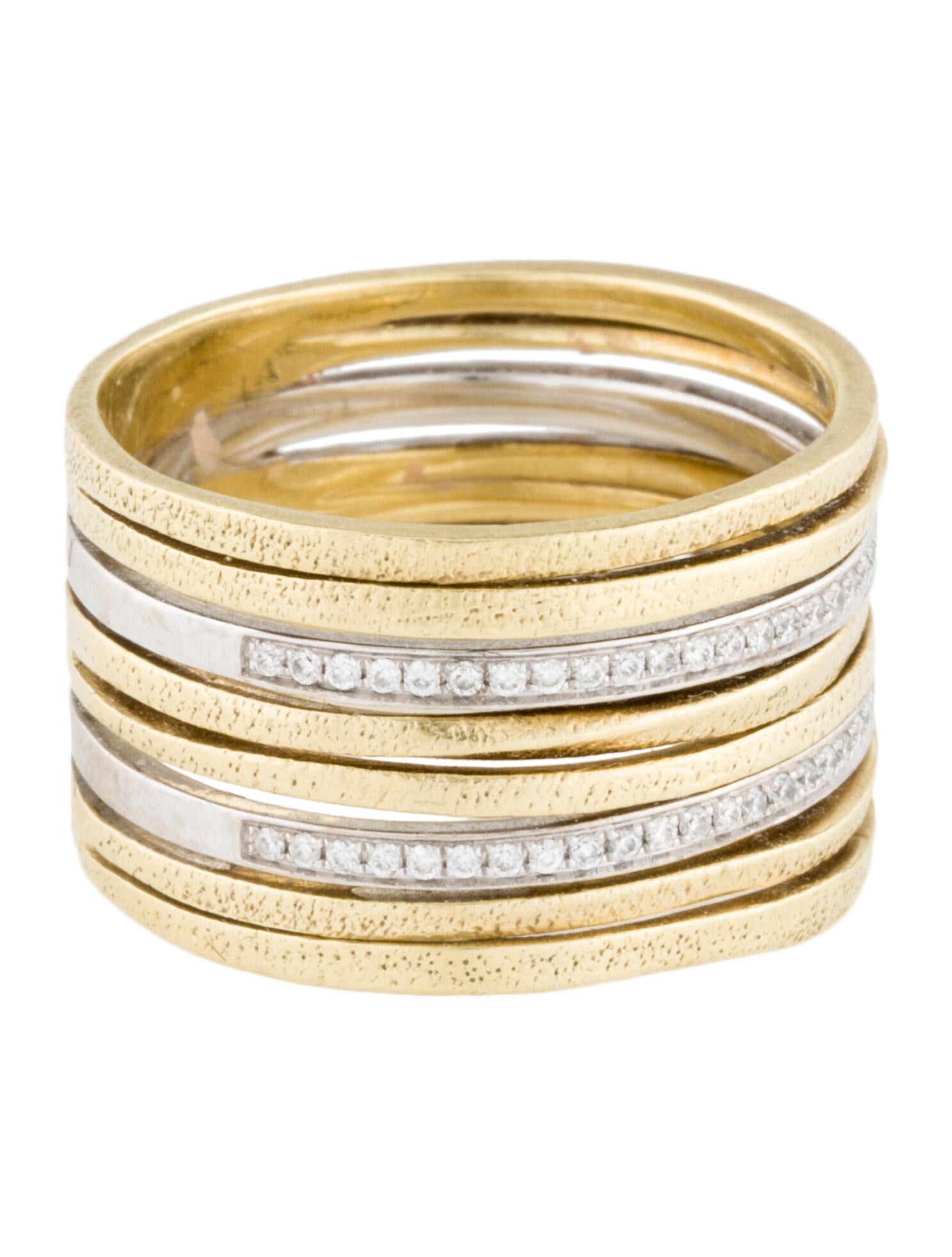 Simog Simon G. 18K Two-Tone Diamond Wide 8 Row Band - Band, Rings ...
