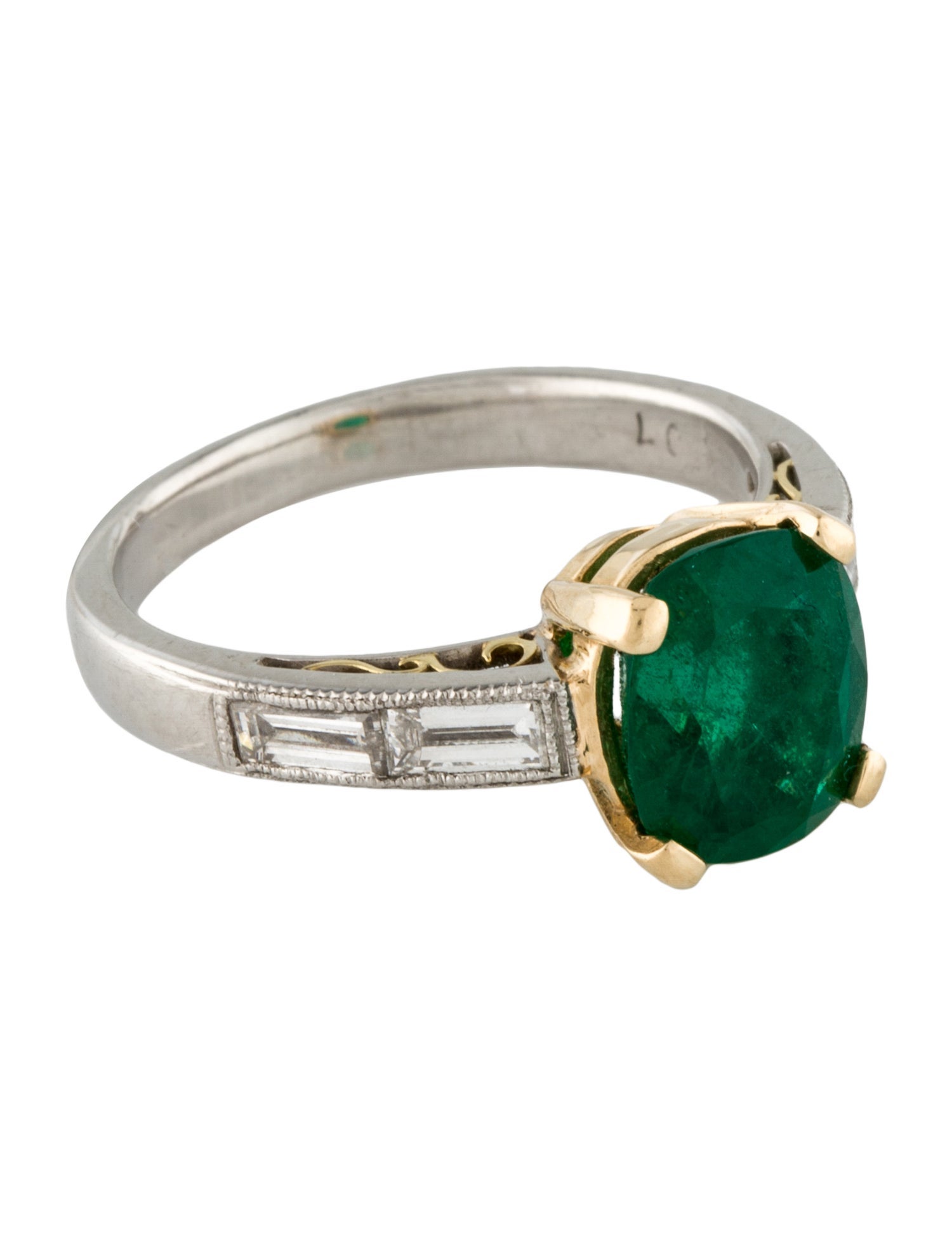 Simon G. Two-Tone 2.74ct Emerald & Diamond Cocktail Ring
