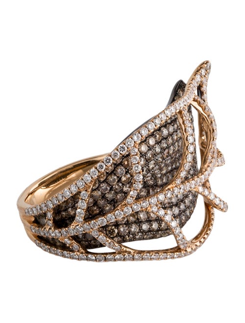 Simon G. 18K 3.95ctw Diamond Leaf Cocktail Ring