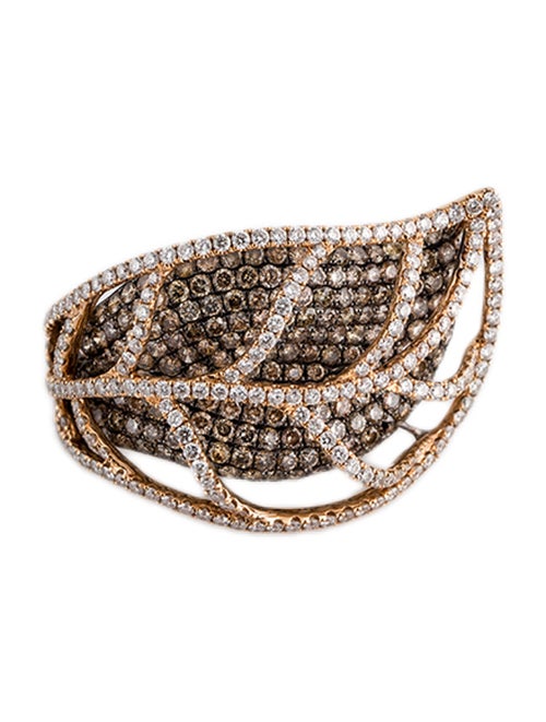 Simon G. 18K 3.95ctw Diamond Leaf Cocktail Ring