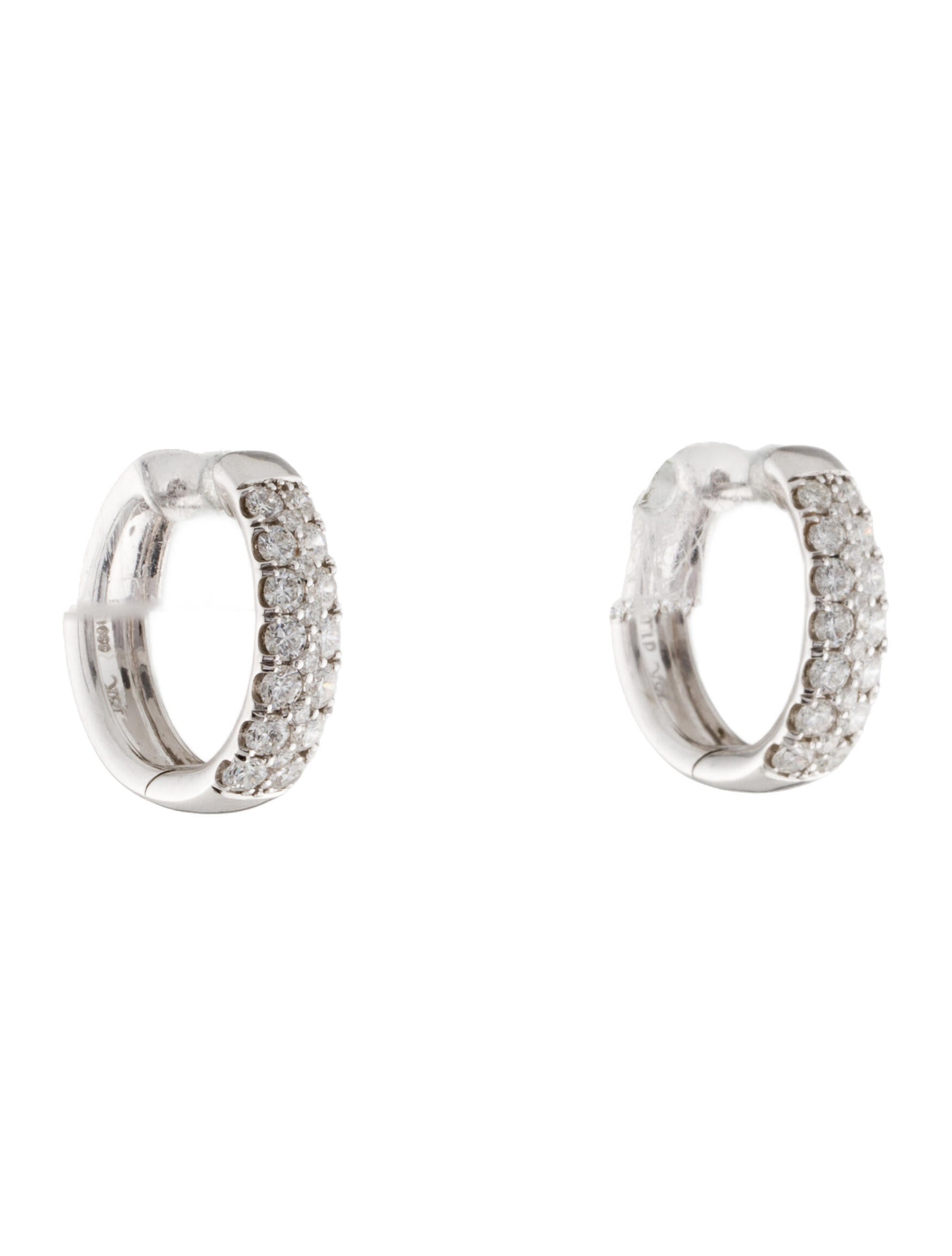 Simon G. 18K 1.03ctw Diamond Hoop Earrings