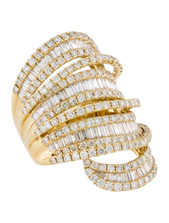 Simon G. 18K Diamond Wavy Cocktail Ring