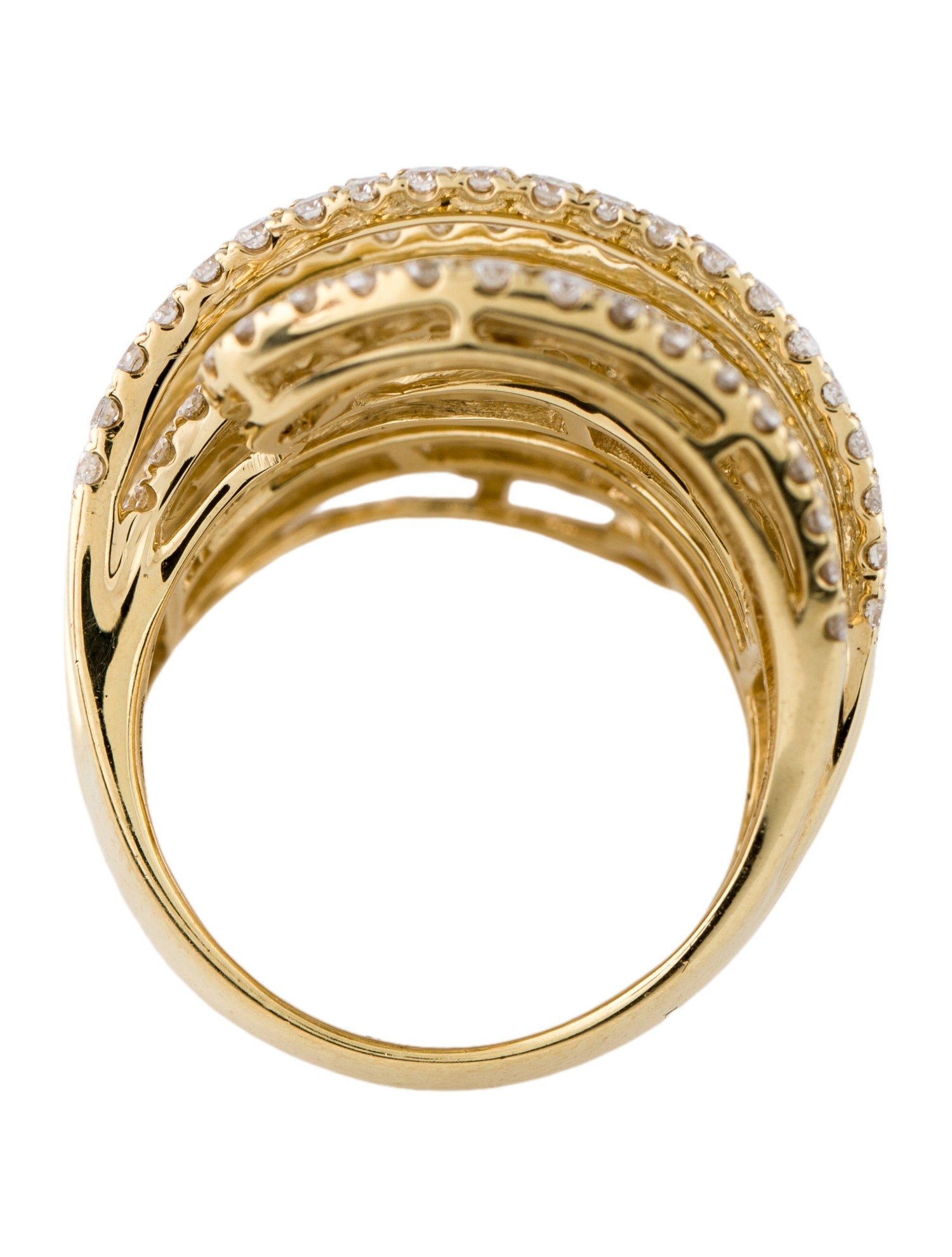 Simon G. 18K Diamond Wavy Cocktail Ring