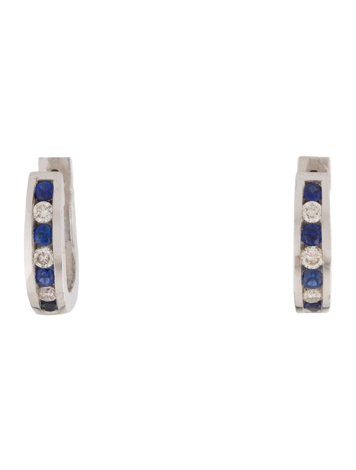 Simon G. 14K Sapphire & Diamond Hoop Earrings