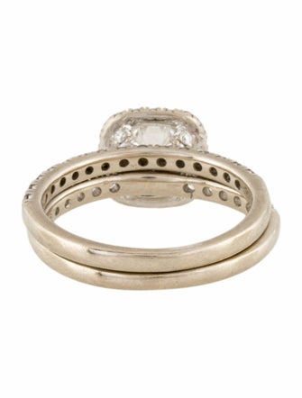 Simon G. 18K 1.49ctw Diamond Engagement Ring & Wedding Band Set