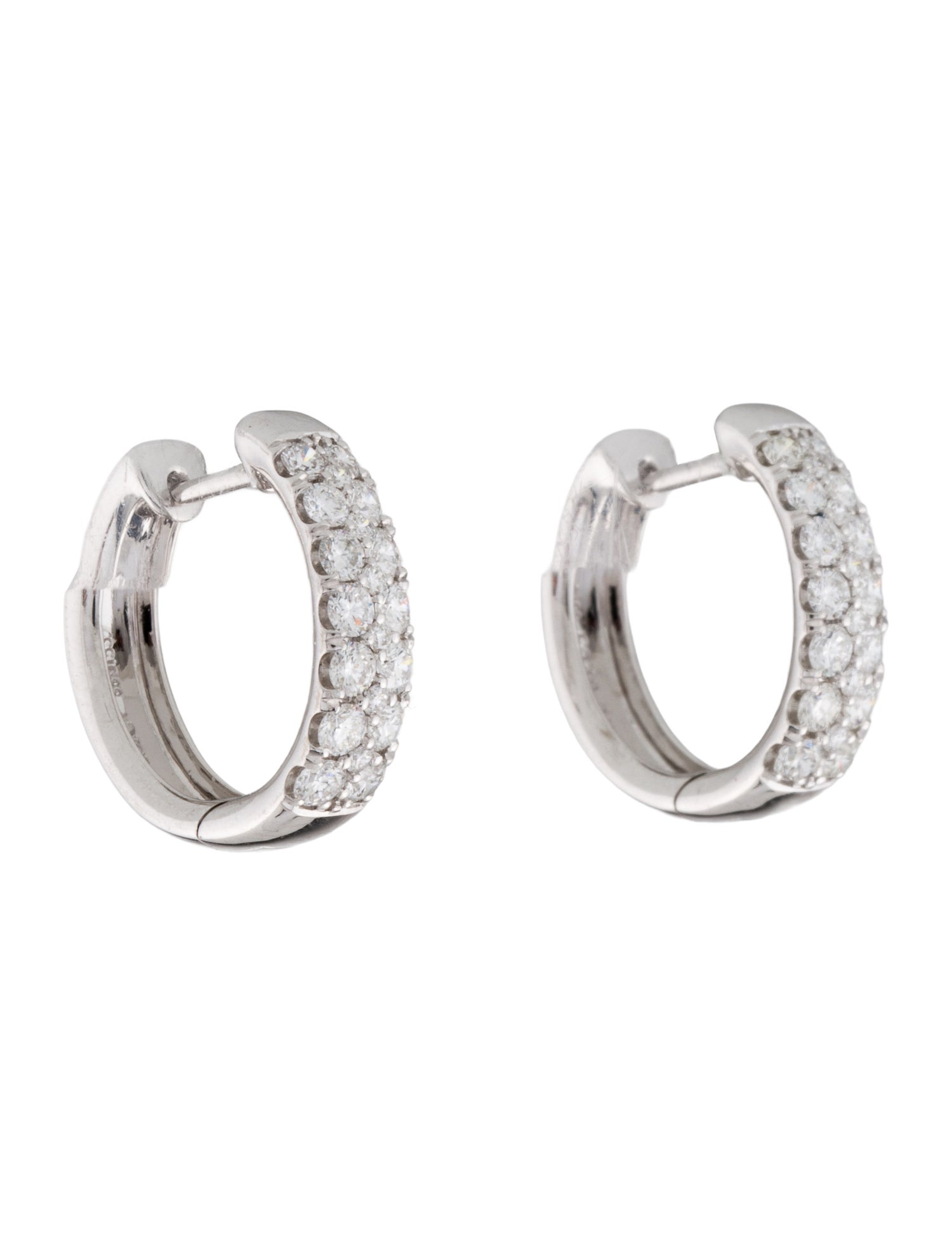 Simon G. 18K 1.03ctw Diamond Hoop Earrings