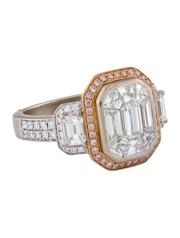Pre-owned Simon G Diamond Mosaic Engagement Ring In Multi