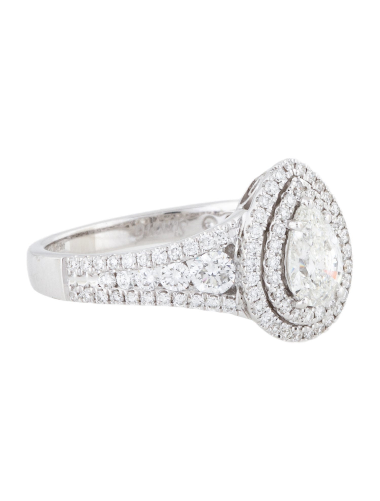 Simon G. 18K 1.07ctw Diamond Double Halo Engagement Ring