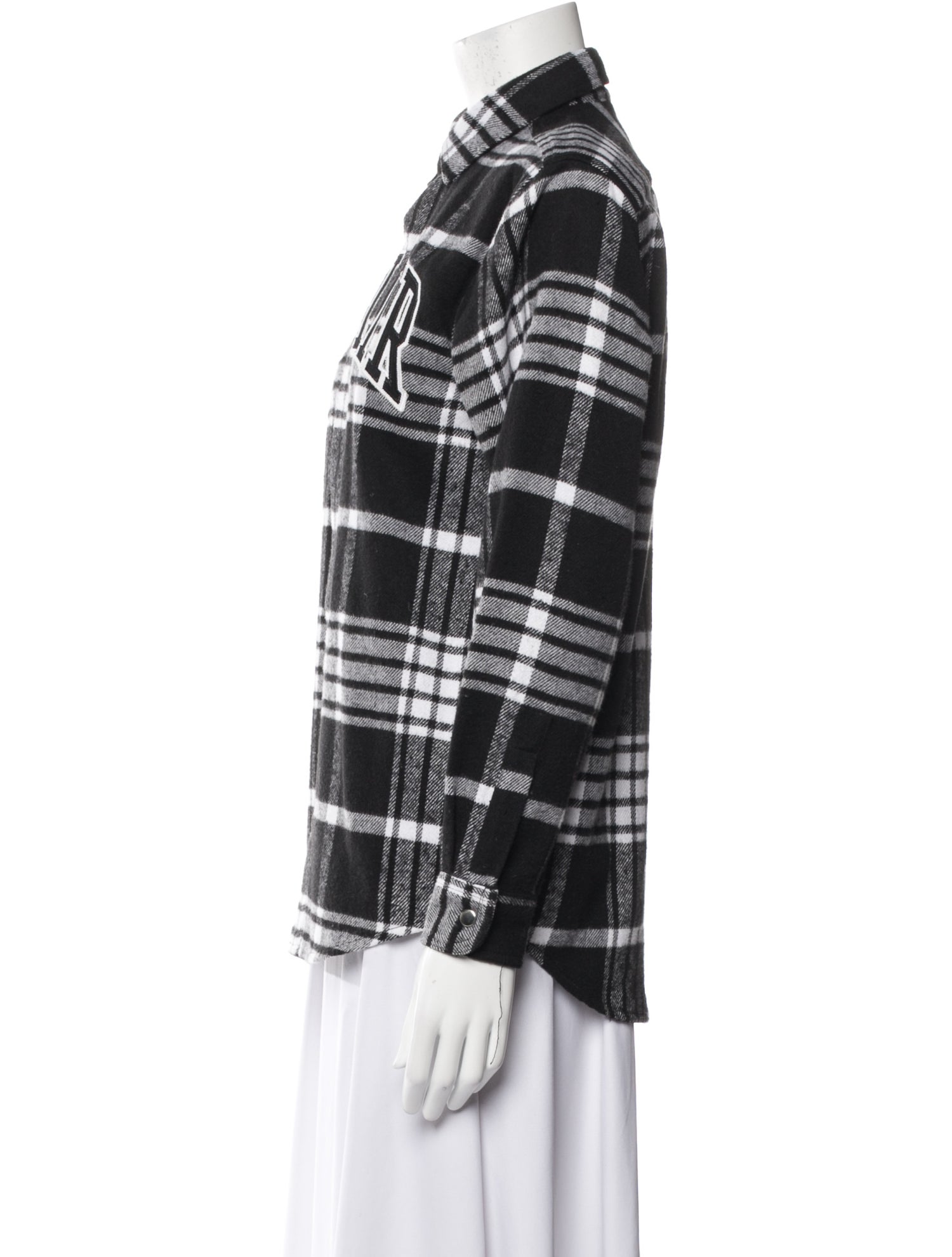Sinclair Plaid Print Long Sleeve Button-Up Top