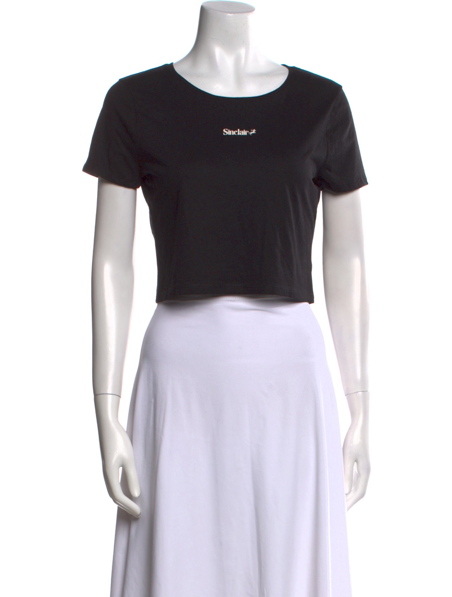 Sinclair Graphic Print Crew Neck Crop Top