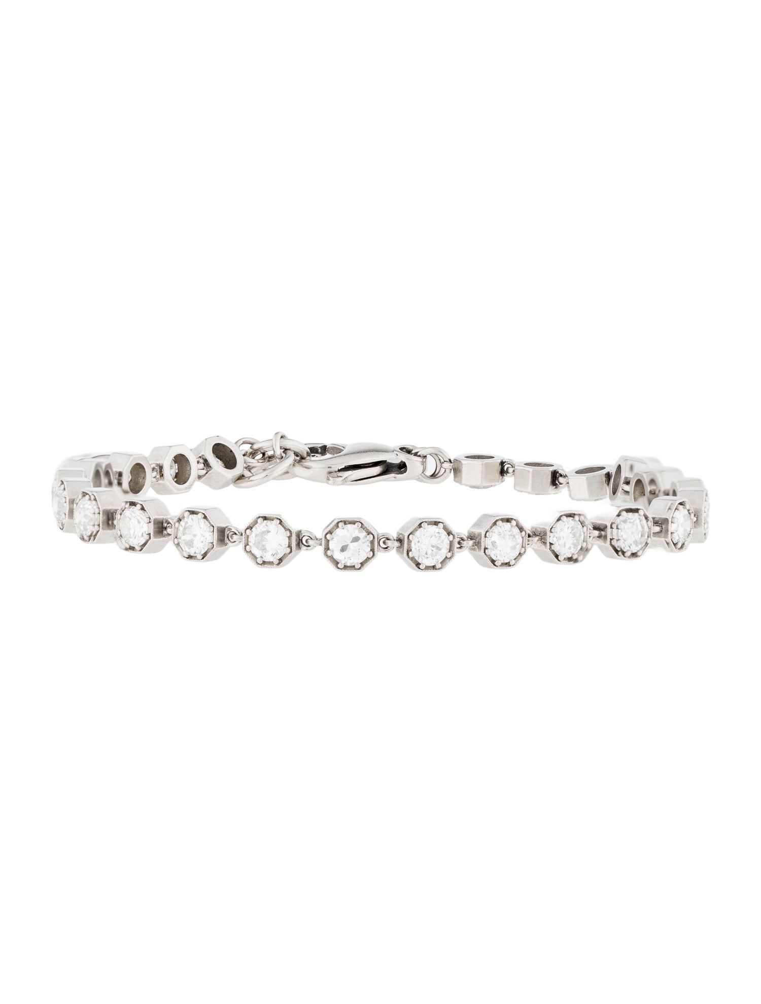 Single Stone Platinum 3.99ctw Diamond Small Gemma Bracelet