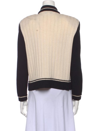 St. John Collection Colorblock Pattern Mock Neck Sweater