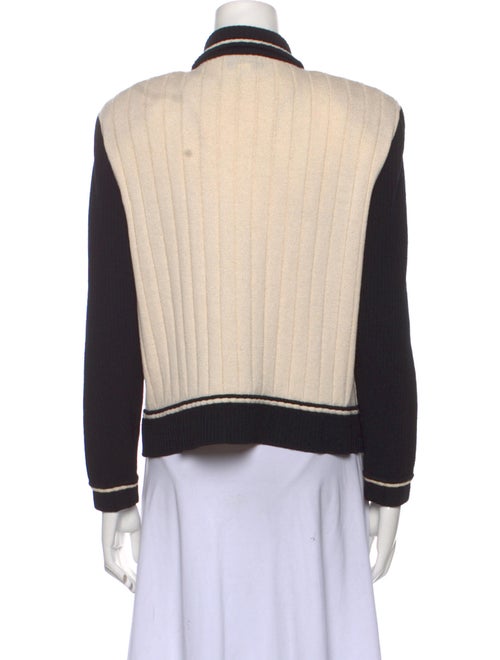 St. John Collection Colorblock Pattern Mock Neck Sweater