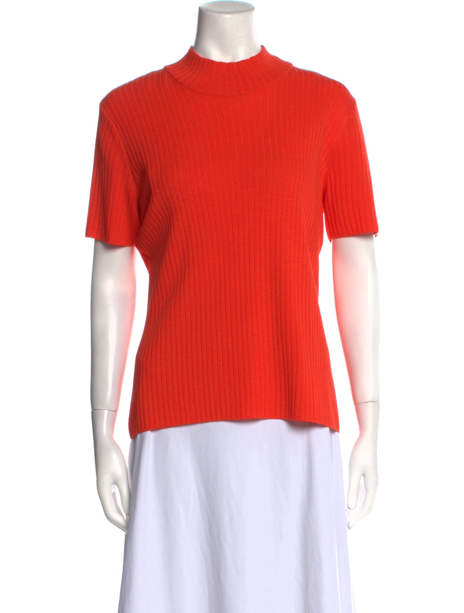 St. John Collection Mock Neck Short Sleeve T-Shirt