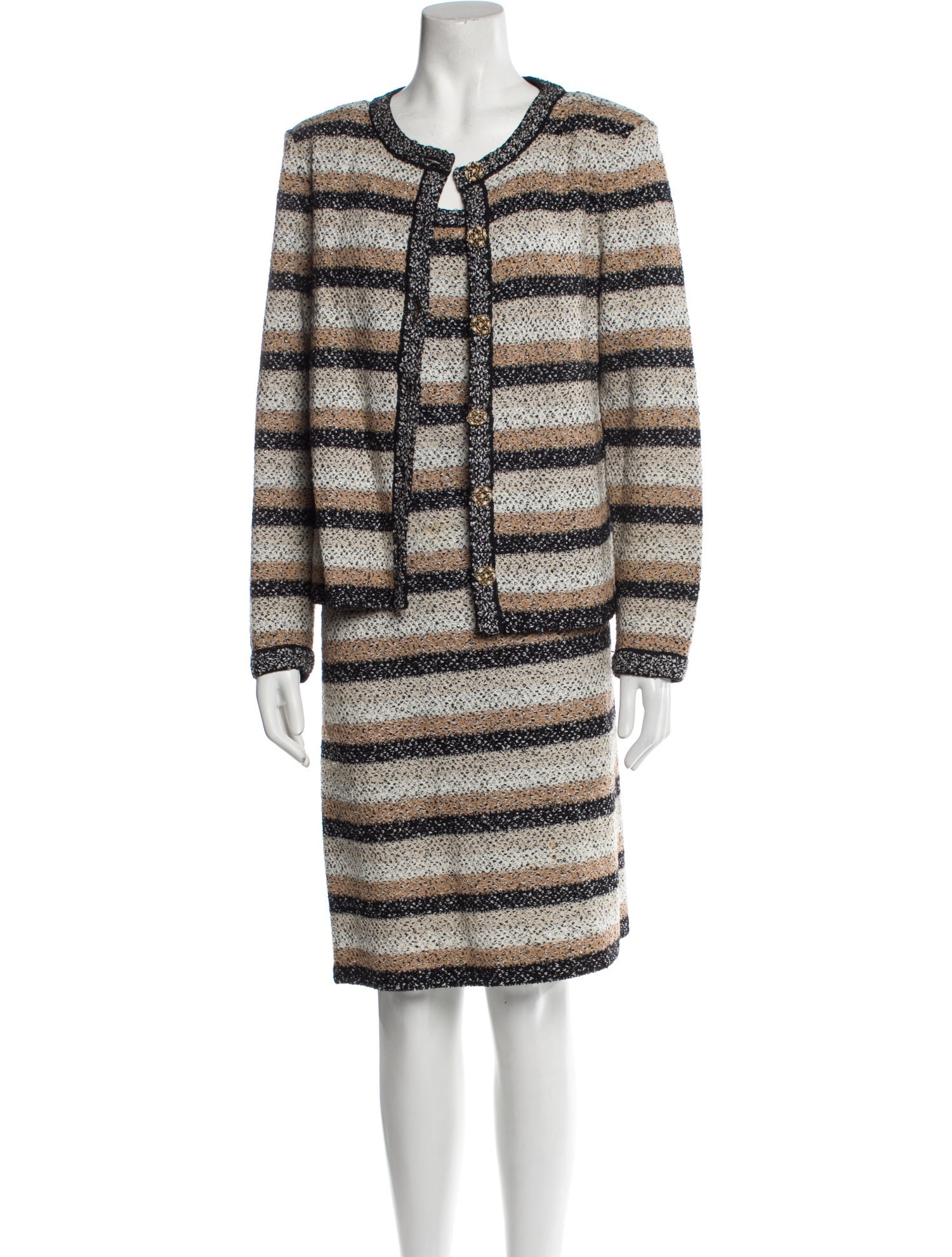 St. John Collection Striped Dress Set