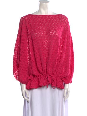 St. John Collection Knitwear Bateau Neckline Sweater One Size