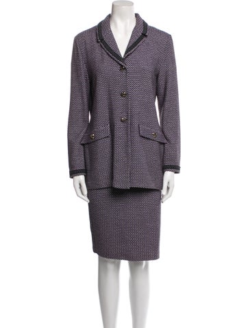 St. John Collection Suits and Sets Wool Tweed Pattern Skirt Suit US 8 | M