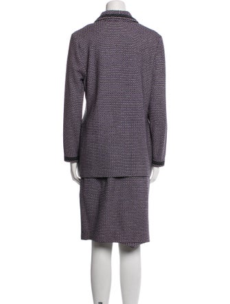 St. John Collection Wool Tweed Pattern Skirt Suit