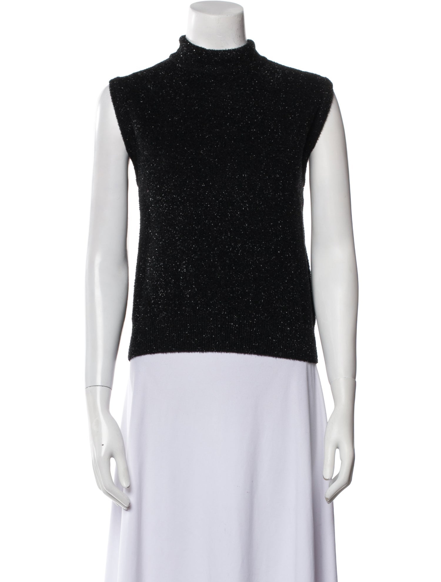 St. John Collection Mock Neck Sleeveless Top